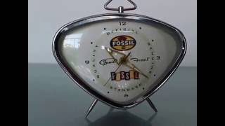 SOLD FOSSIL FIVE RAMS Alarm Clock Space Age Retro Mid Century Mantel Shelf Vintage [upl. by Belicia579]