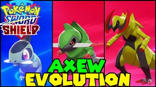 Evolving AXEW to HAXORUS in Pokemon Sword amp Shield [upl. by Toback]