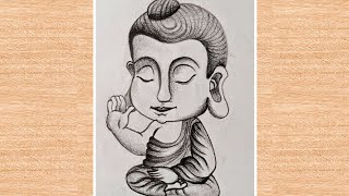 how to draw lord Mahavirpencil sketch of mahavir swamimahavir jayanti special drawing [upl. by Dnomsad]