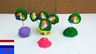 PlayDoh flower garden  zelf bloemenweide maken met PlayDoh [upl. by Harlene269]