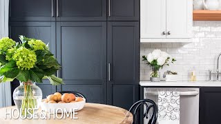 Small Kitchen Makeover Black amp White TwoTone Cabinets [upl. by Hagile]