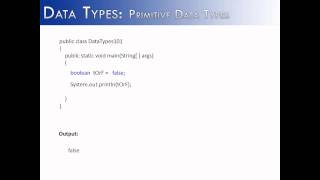 Data Types Part 5 boolean Java [upl. by Nalahs]