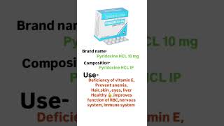 Pyridoxine HCL 10 mg tablet youtube [upl. by Ayatal843]