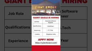 Giant Eagle Jobs job shorts hiring hiringalerts [upl. by Nomrej411]