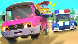 Little Cars in Danger  Super Police Car  Car Cartoon  Kids Song  BabyBus  Cars World [upl. by Narot990]