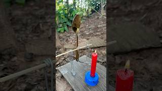 Survival Skills How to make Automatic candle extinguisher camping outdoor bushcraft survival [upl. by Johppah515]