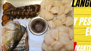 como preparar langosta y pescado frito scallops en mantequilla [upl. by Jareen]