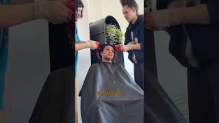 DYING MY COUSINS HAIR RED hairdye vlog curlyhair [upl. by Ellerahs]