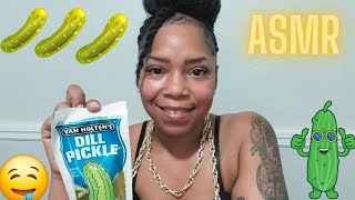 PICKLE EATING ASMR  BIG CRUNCH eatingasmr mukbang pickle [upl. by Enerol]