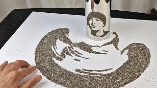 Eminems Portrait Design with Sand Anamorphic Art [upl. by Ensoll714]