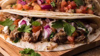 Mouthwatering Mexican Tacos Made With Slow Cooker Pork Carnitas [upl. by Roddy]