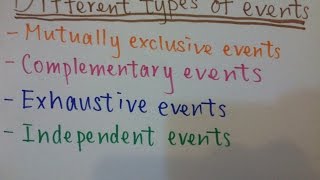 Different types of events in probability [upl. by Ayala]