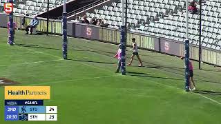 SANFL U16 GF Snapshot  Sturts Tom Lindsay turns and snaps truly [upl. by Idyak]