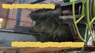 Chain Plate Type Compost TurnerTongda Fertilizer Machinery [upl. by Aroda]