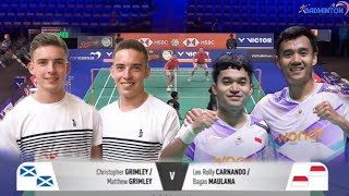 Christopher GrimleyMatthew Grimley SCO vs Leo Rolly CarnandoBagas Maulana INA  Denmark Open [upl. by Wons]