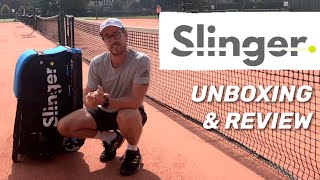 Slinger Bag Tennis Ball Launcher Unboxing and Review [upl. by Nathanil168]