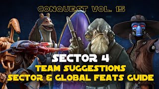 Hard Sector 4 Feats Guide  Conquest Vol 15 SWGOH [upl. by Nreval573]