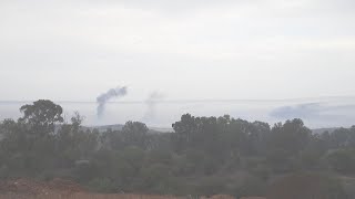 Smoke rising in northern Gaza as Israeli airstrikes continue [upl. by Yeslah393]