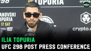 Ilia Topuria talks Alexander Volkanovski KO win quotI don’t need the judges for my fightsquot  UFC 298 [upl. by Ausoj813]