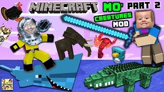 AQUARIUM ATTACK MO CREATURES MOD Showcase 2 LAND CREATURES CRAZYNESS FGTEEV Minecraft [upl. by Ordnazil267]