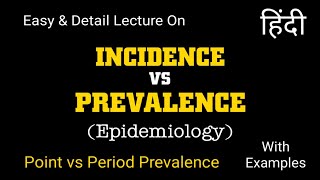 Prevalence vs Incidence in Epidemiology  Point and Period Prevalence  Epidemiology in Hindi Lokesh [upl. by Zurheide]