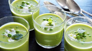 SOUPE FROIDE AUX PETITS POIS MENTHE ET CITRON VERT [upl. by Moser]