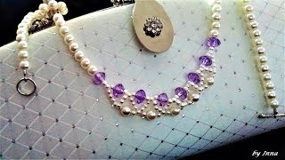 Beaded necklace tutorial in 10 minutes [upl. by Robinett151]