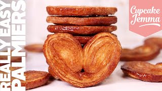 Easy Palmiers with Rough Puff Pastry Recipe  Cupcake Jemma [upl. by Relyc2]