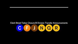 NYC Subway Clark Street Tubes Closure B Division Transfer Announcements [upl. by Shina]