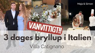 VANVITTIGT 3 dages bryllup i Italien vlog Villa Catignano [upl. by Nnateragram13]