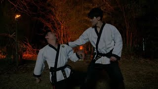 Kwon vs Trio Cobra Kai Season 6 fight scene clip UHD [upl. by Assenev]