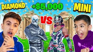 5000 Fortnite 1v1 Box Fight Wager Against Little Brother RAGE [upl. by Clayson]