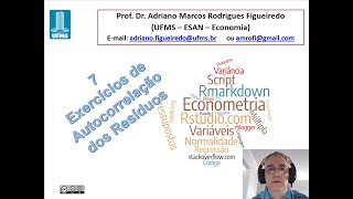 ECONOMETRIA 20202 7 Cap5 exercício de autocorrelação dos resíduos [upl. by Ennaeiluj]