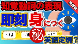 【革命】英語の語順が勝手に身につく？知覚動詞＋原型動詞ingを徹底攻略！英語定規～知覚動詞編～ [upl. by Faro]