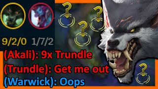 SEASON 14 WARWICK TOP MADE TRUNDLE RAGE QUIT  League of Legends [upl. by Rasecoiluj]