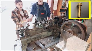 Wife Machines Brass Bolt  1860s Manufacturing [upl. by Zap]