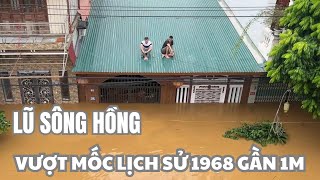 Lũ sông Hồng vượt mốc lịch sử 1968 gần 1m hôm nay tiếp tục lên [upl. by Akemehs414]