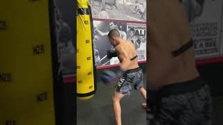 Kai KaraFrance Throwing Nasty Combos on the Heavy Bag [upl. by Linker]