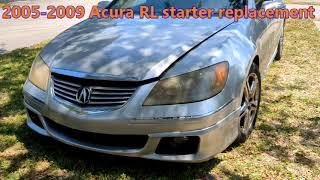 Acura RL starter replacement [upl. by Gavrila631]