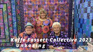 Kaffe Fassett Collective 2023 Unboxing and review FreeSpirit Fabrics Jaftex Corp Quilting Cottons [upl. by Vastah]