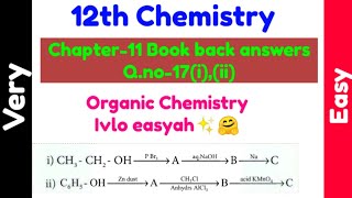 12th ChemistryChapter11 Book Back AnswersQno17iii [upl. by Rodge746]