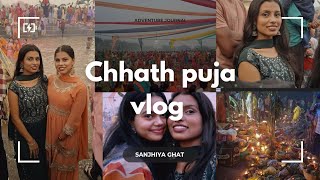 Ghar se dur chhath puja experience in Noida  Sanjhiya Ghat chhathpuja vlog emotion bihari home [upl. by Marcelia875]