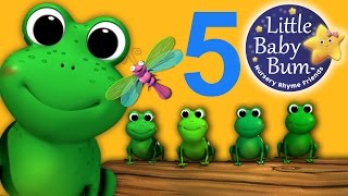 Five Little Speckled Frogs  Nursery Rhymes for Babies by LittleBabyBum  ABCs and 123s [upl. by Leamaj]