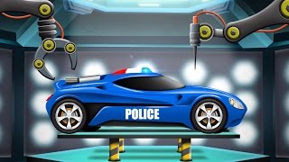 Police Car  Car Garage  Cartoon Car Remodel  Futuristic Vehicles For Kids [upl. by Kelcie]