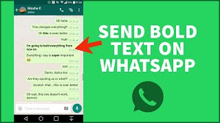 WhatsApp Tutorial 2021 How to Send Bold Text Message on Whatsapp [upl. by Eboj]