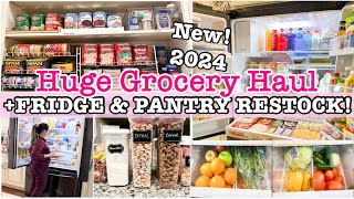 HUGE GROCERY HAUL 2024  FRIDGE RESTOCK amp PANTRY ORGANIZATION  KITCHEN CLEANING amp ORGANIZING [upl. by Enyehc]