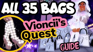 🛍️ GUIDE TO FIND ALL 35 BAGS LOCATION  TIPS when you are stuck on🛍️ VIONCII’s BAG QUEST ROYALE HIGH [upl. by Sabu]