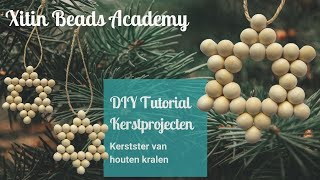 Kerstster van Houten Kralen DIY Tutorial [upl. by Bovill]