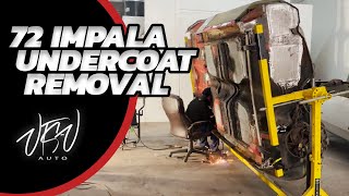 Undercoat Removal  1972 Chevy Impala Convertible Donk [upl. by Aicilf]