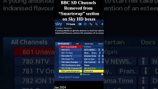 BBCs SD channels have been removed from the smartswap area on Sky HD boxes EPG shortsvideo shorts [upl. by Cohl]